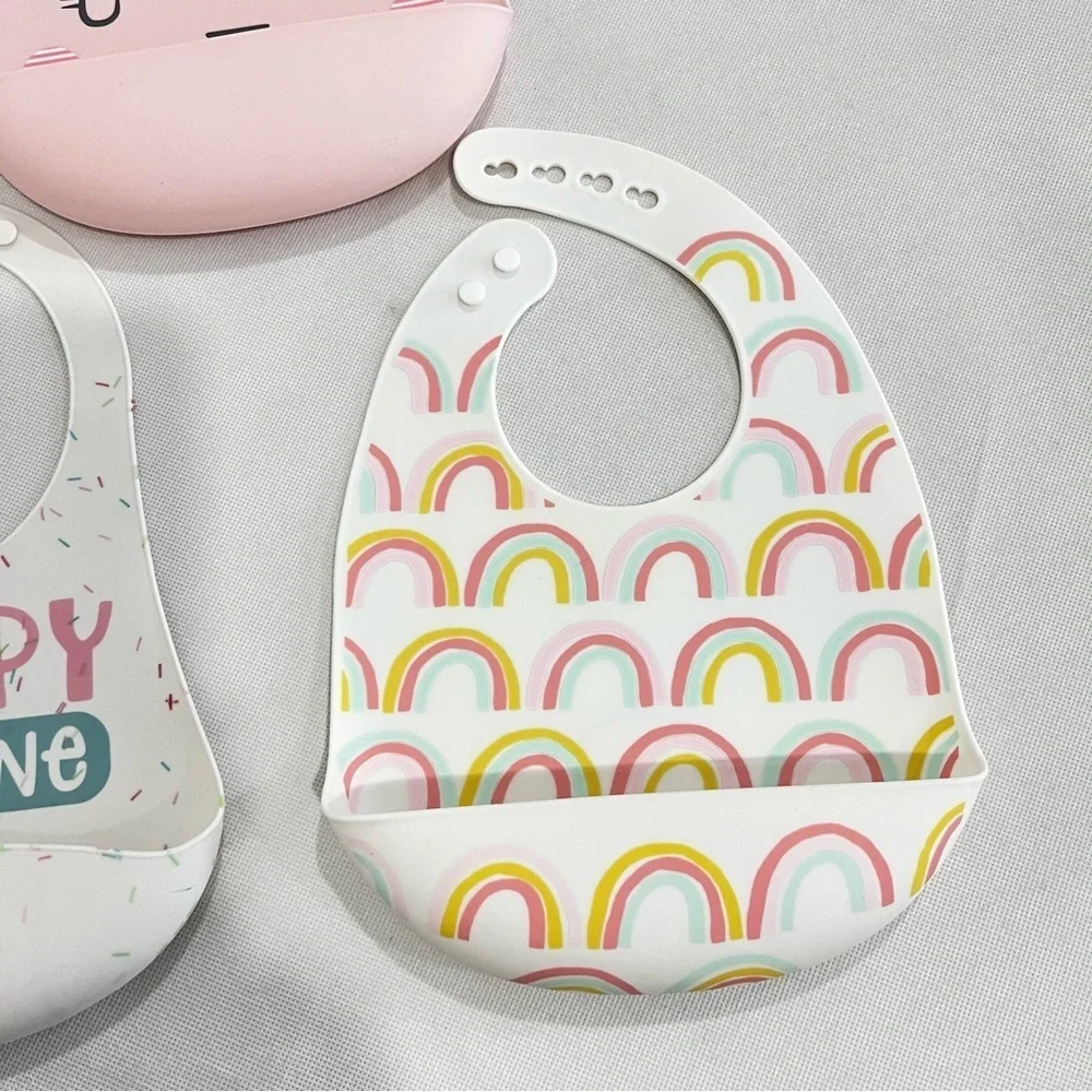 Silicone Bibs 3pk Rainbows Happy Little One Cloud Island